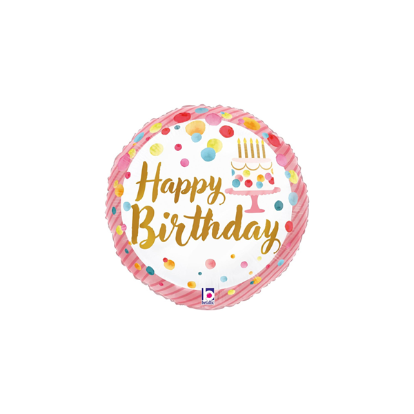 NEW Grabo Mini Pink Happy Birthday 9" Foil Balloon
