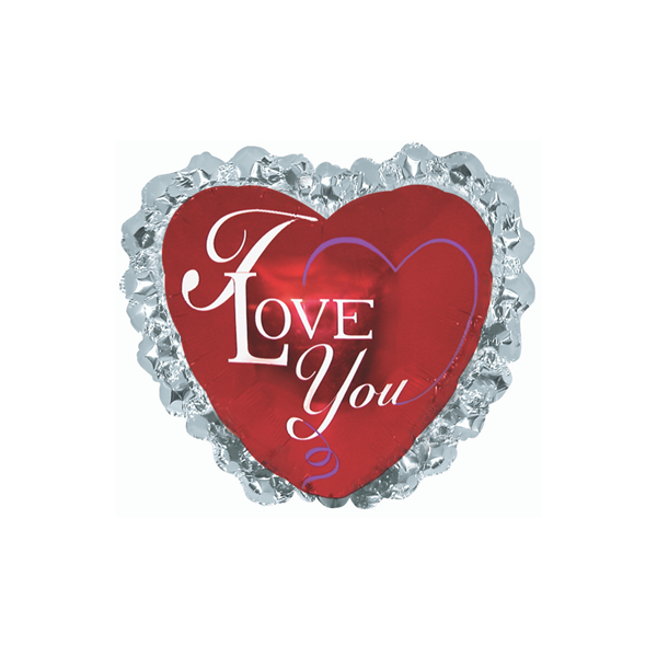 I Love You Ruffle 14" Mini Heart Foil Balloon