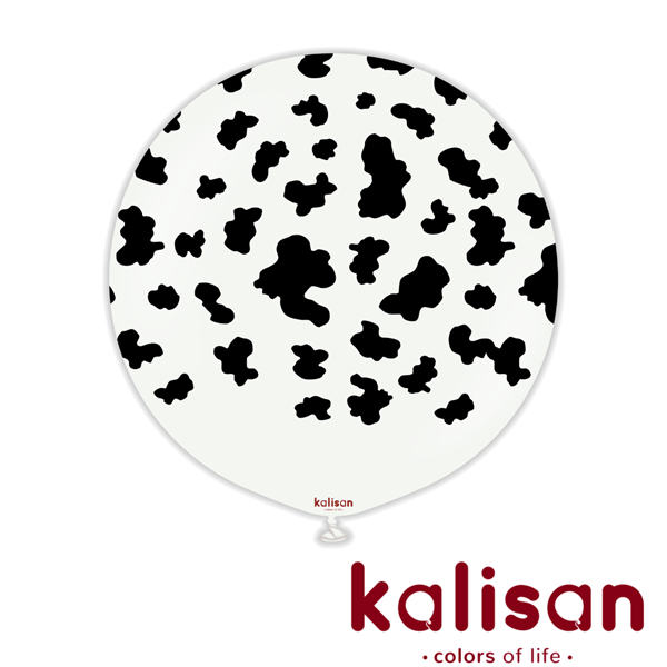 Kalisan Printed 24" (2ft) Safari White Cow Latex Balloon 1pk