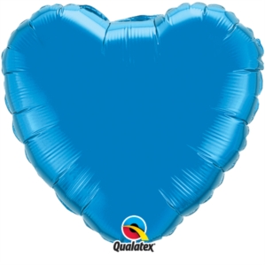 Qualatex 18" Sapphire Blue Heart Foil Balloon (Loose)