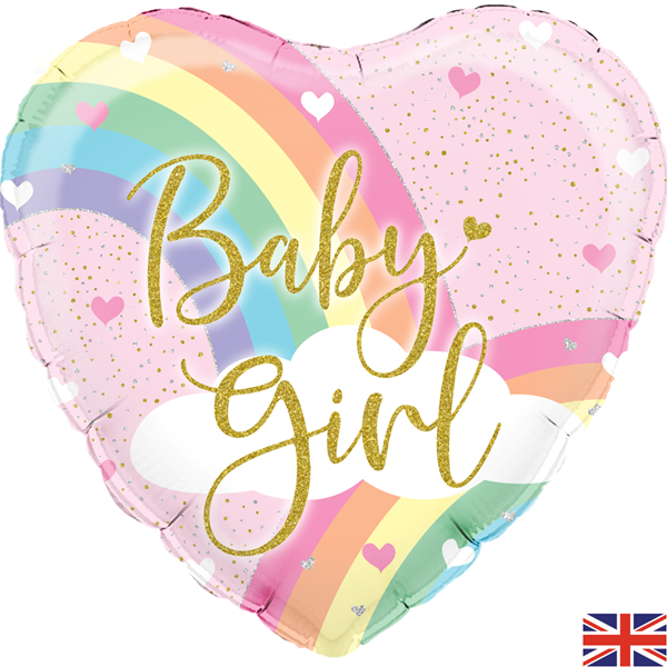 Pastel Rainbow Baby Girl 18" Foil Balloon