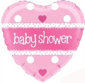 Pink Heart Shaped Baby Shower Foil Balloon 18"