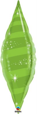 Lime Green 38" Foil Taper Swirl