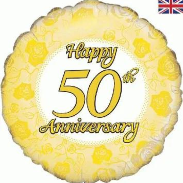 Oaktree Happy 50th Anniversary 18" Foil Balloon