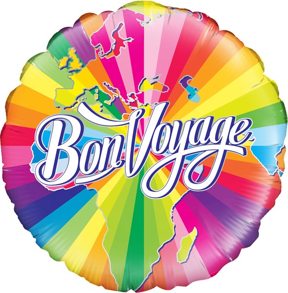 Bon Voyage Multi Coloured 18" Foil Balloon