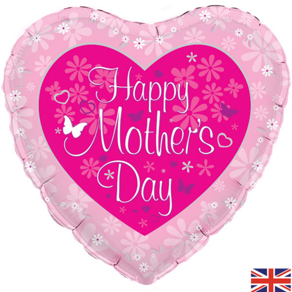 Mother's Day Pink Heart 18" Foil Balloon