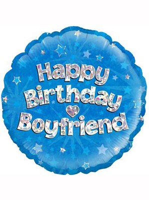 18" Happy Birthday Boyfriend Holographic Foil Balloon