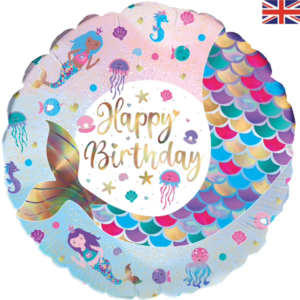 Shimmering Mermaid Birthday 18" Foil Balloon