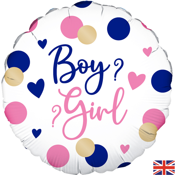 Gender Reveal Pink And Navy 18" Foil Balloon