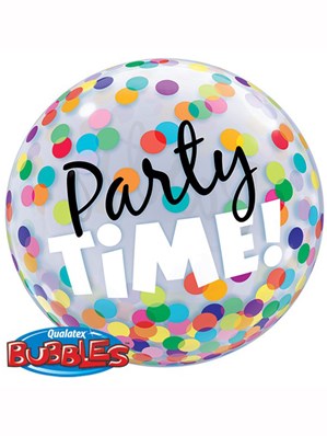Party Time Confetti Bubble Balloon 22"