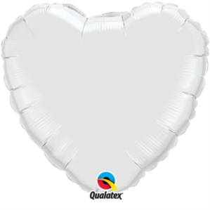 White 36" Heart Foil Balloon