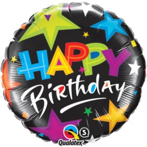 18" Happy Birthday Shooting Stars Foil Balloon
