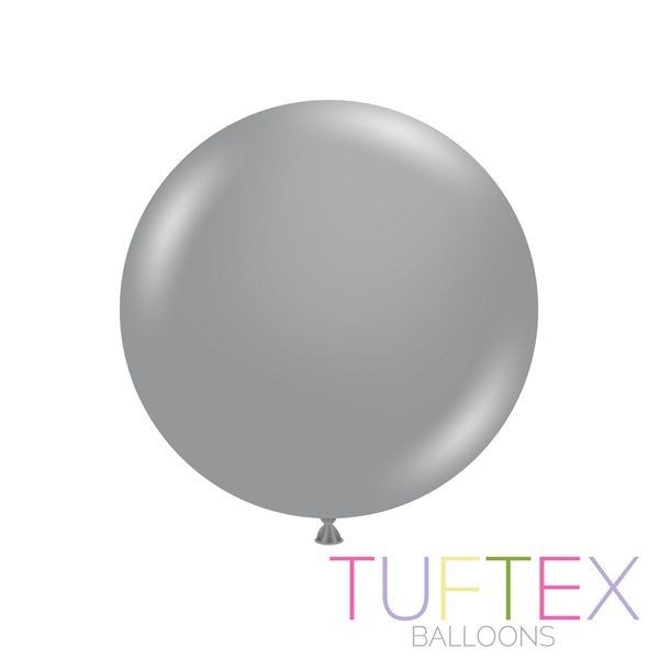Tuftex Metallic Silver 24" Latex Balloons 3pk