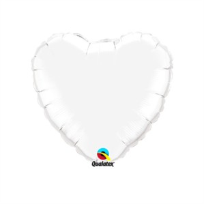 White 9" Heart Foil Balloon