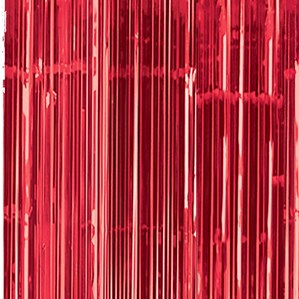Apple Red Foil Door Curtain