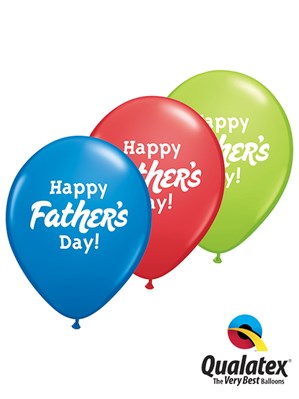 Happy Father's Day Coloured Latex Balloons 50pk