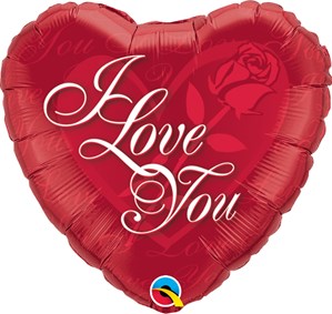 I Love You Red Rose 18" Foil Heart Balloon