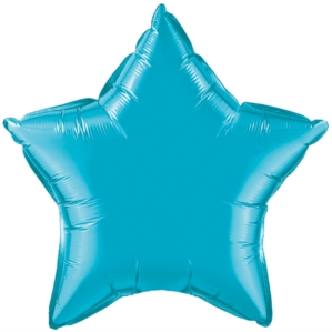 Turquoise 20" Star Foil Balloon