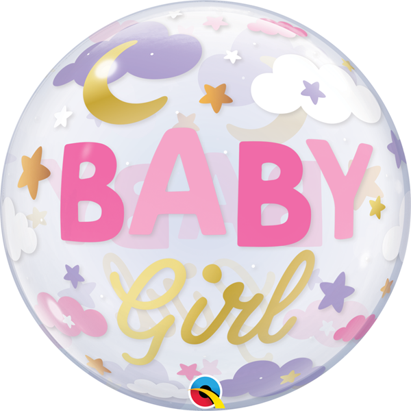 Qualatex Baby Girl Sweet Dreams 22" Bubble Balloon
