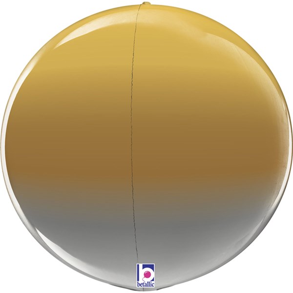 Gold Silver Metallic Ombre 15" Foil Globe Balloon