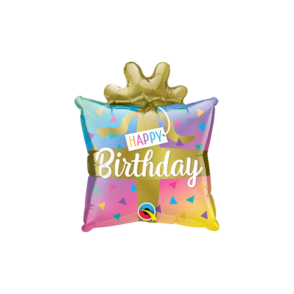 Qualatex Happy Birthday Present 14" Mini Foil Balloon