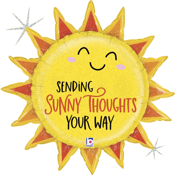 Sunny Thoughts 30" Glitter Holographic Foil Balloon