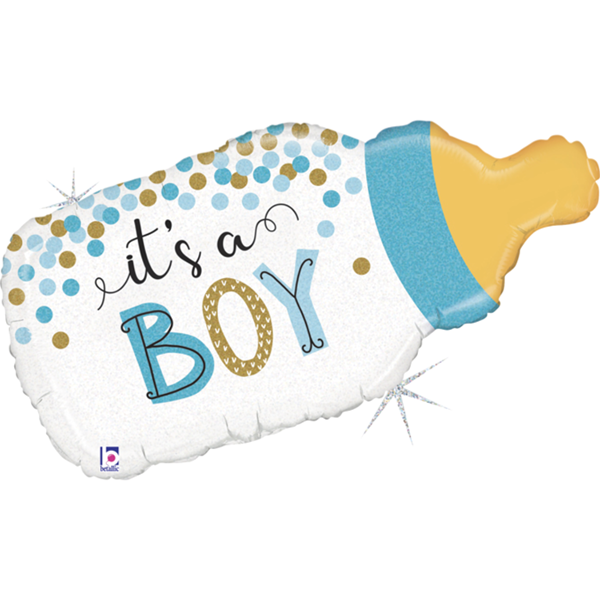 It's A Boy Baby Bottle 33" Foil Balloon