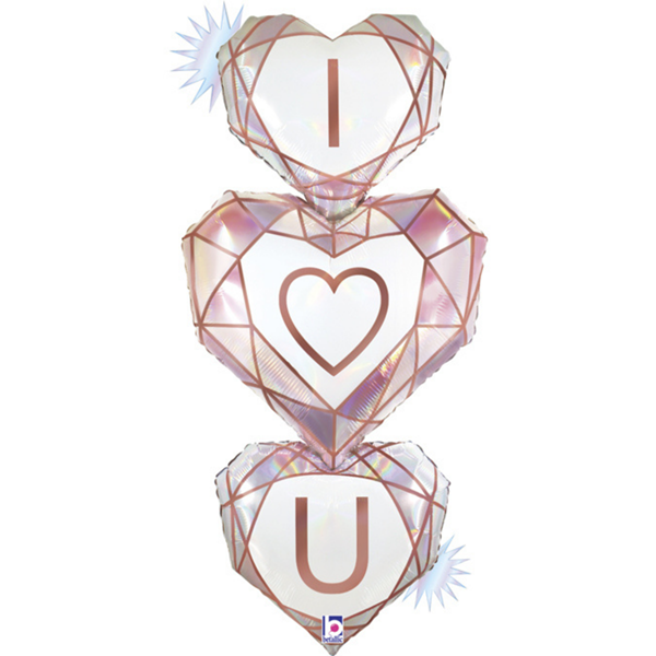 Valentine's Day Opal Love You Gem 48" Foil Balloon