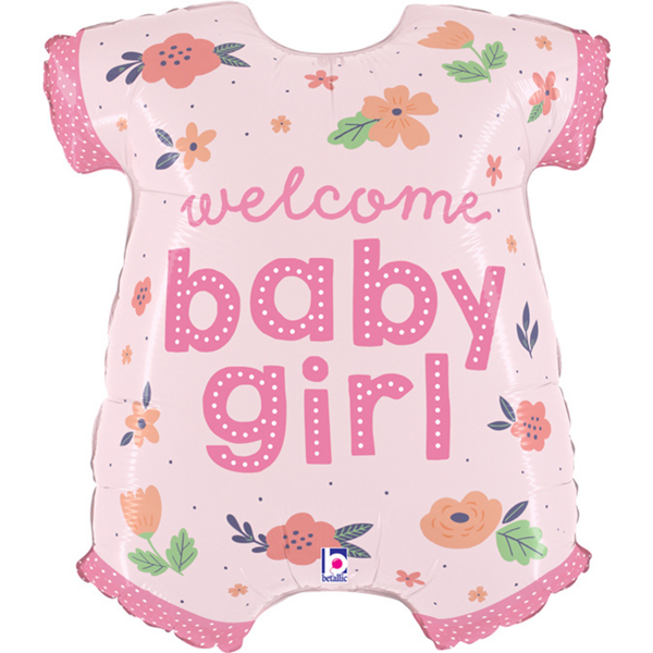 Welcome Baby Girl Pink Baby Vest 31" Foil Balloon