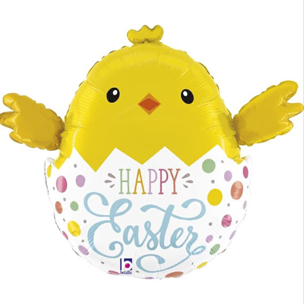 Happy Easter Chick & Egg 24" Large Foil Balloon