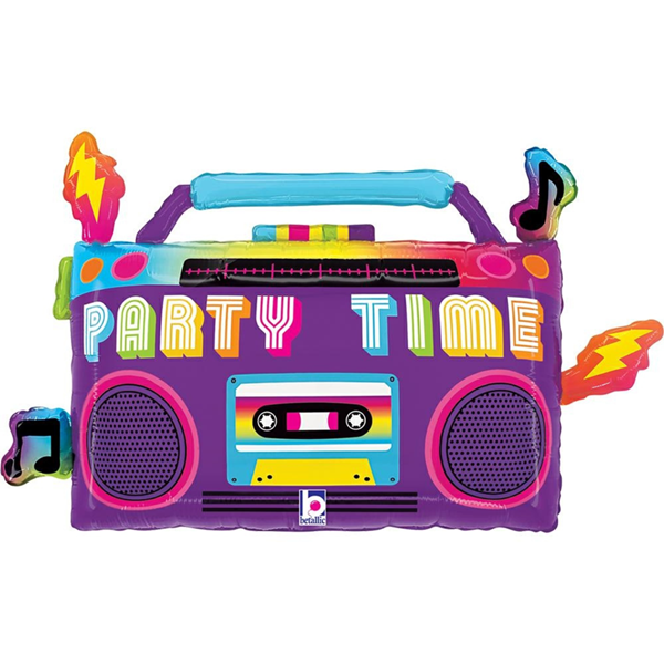 NEW Grabo Party Time Boom Box 29" Large Foil Balloon