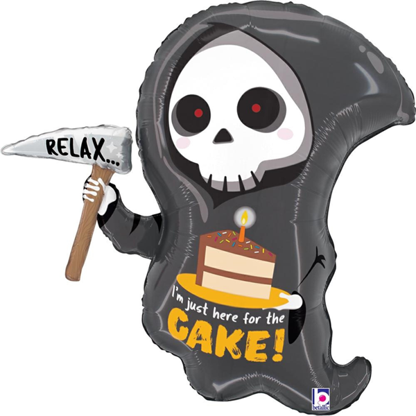 NEW Grabo Grim Reaper Birthday Cake 25" Large Foil Balloon
