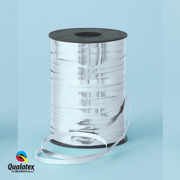 Qualatex Metallic Silver Curling Ribbon 5mm x 250M