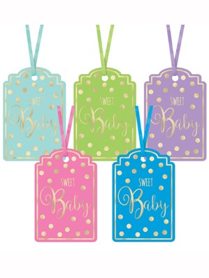 Assorted Baby Shower Paper Gift Tags 25pk