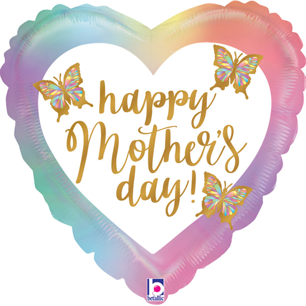 Happy Mother's Day Opal Butterflies 18" Foil Balloon