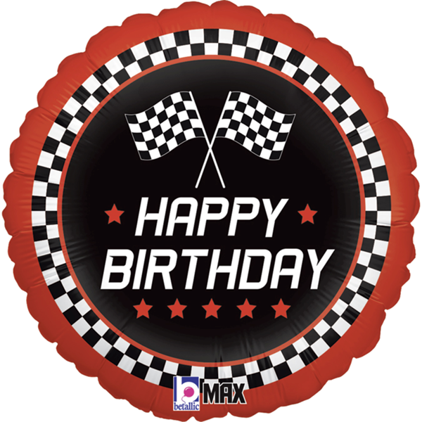 Happy Birthday Racer 18" Foil Balloon