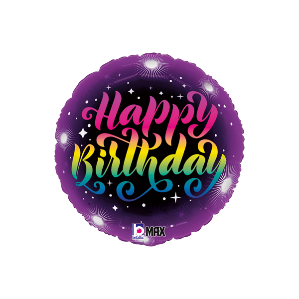 NEW Grabo Happy Birthday Neon 18" Foil Balloon
