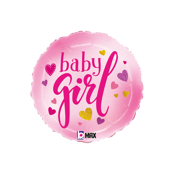 NEW Grabo Baby Girl Pink Hearts 18" Foil Balloon
