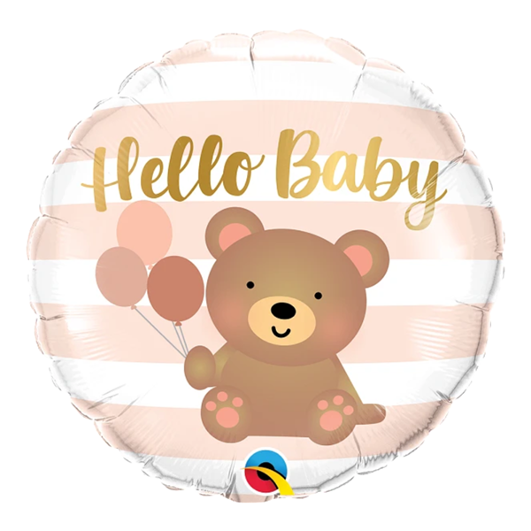 Qualatex Hello Baby Bear & Balloons 18" Foil Balloon