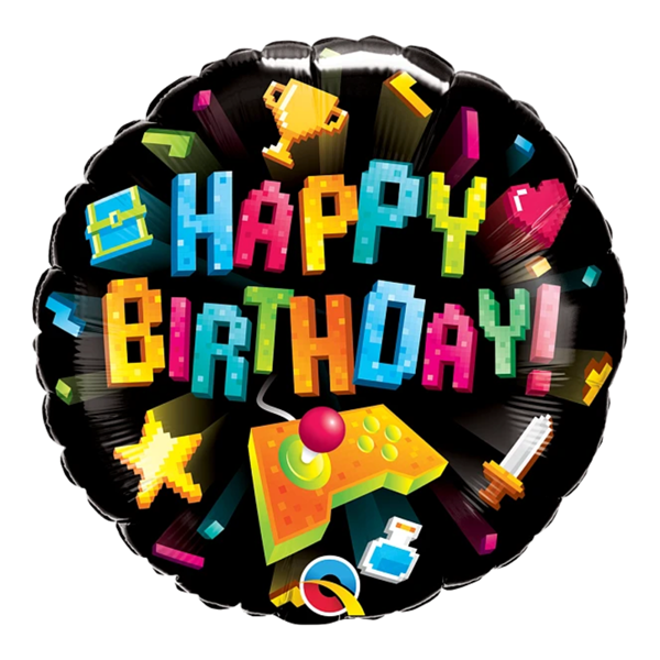 Qualatex Happy Birthday Gaming 18" Foil Balloon