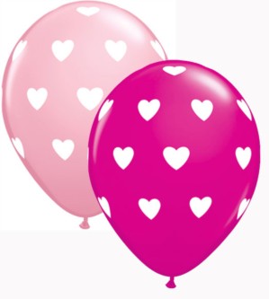 Assorted Big Hearts 11" Latex Balloons 25pk
