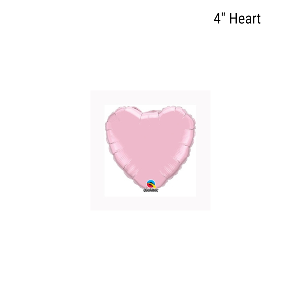 Pearl Pink 4" Heart Foil Balloon