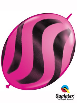Wild Berry Wavy Stripes 12" Quick Link Latex Balloons 50pk