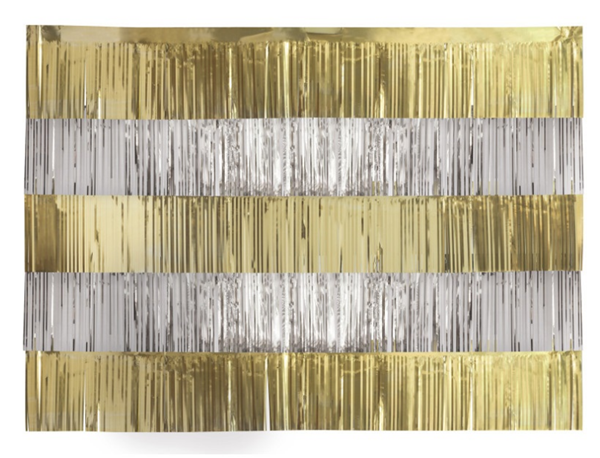 Gold & Silver Foil Fringe Garland Backdrop 4ft