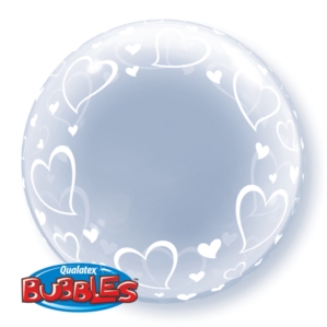Stylish Hearts Deco Bubble Balloon 24"