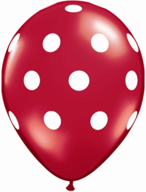 Red With White Dots 11" Latex Balloons 25pk