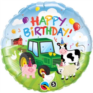 18" Happy Birthday Farm Animals Foil Balloon