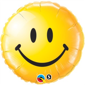 18" Yellow Smiley Face Emoticon Foil Balloon