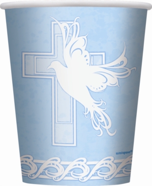 8 Dove Cross Blue 9oz Paper Cups