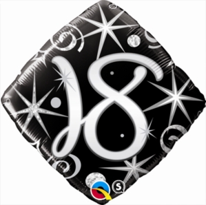 18th Birthday Sparkles & Swirls Diamond Foil Balloon